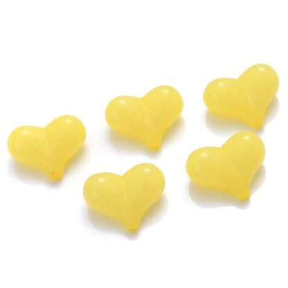 20PCS 17×21mm Multicolor Acrylic Heart Spacer Beads