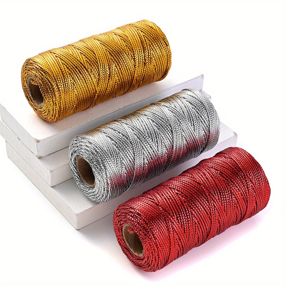 Gold Silver Red Braided Thread