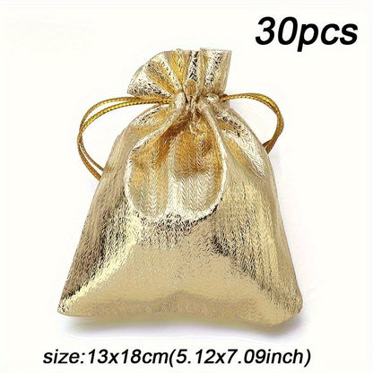 30-Piece Gold & Silver Drawstring Jewelry Gift Bags