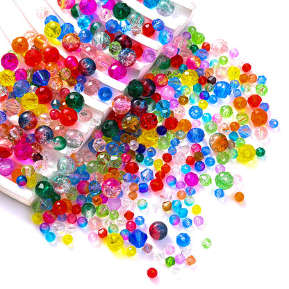 800-Piece Mixed Geometric Gradient Glass Spacer Beads