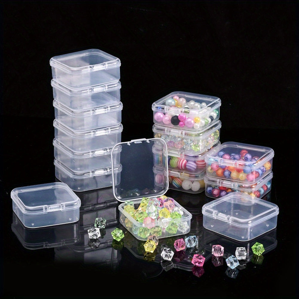64-Grid Clear Plastic Storage Box with Adjustable Dividers