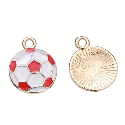 10PCS 13×17mm Colorful Football Acrylic Pendant Set