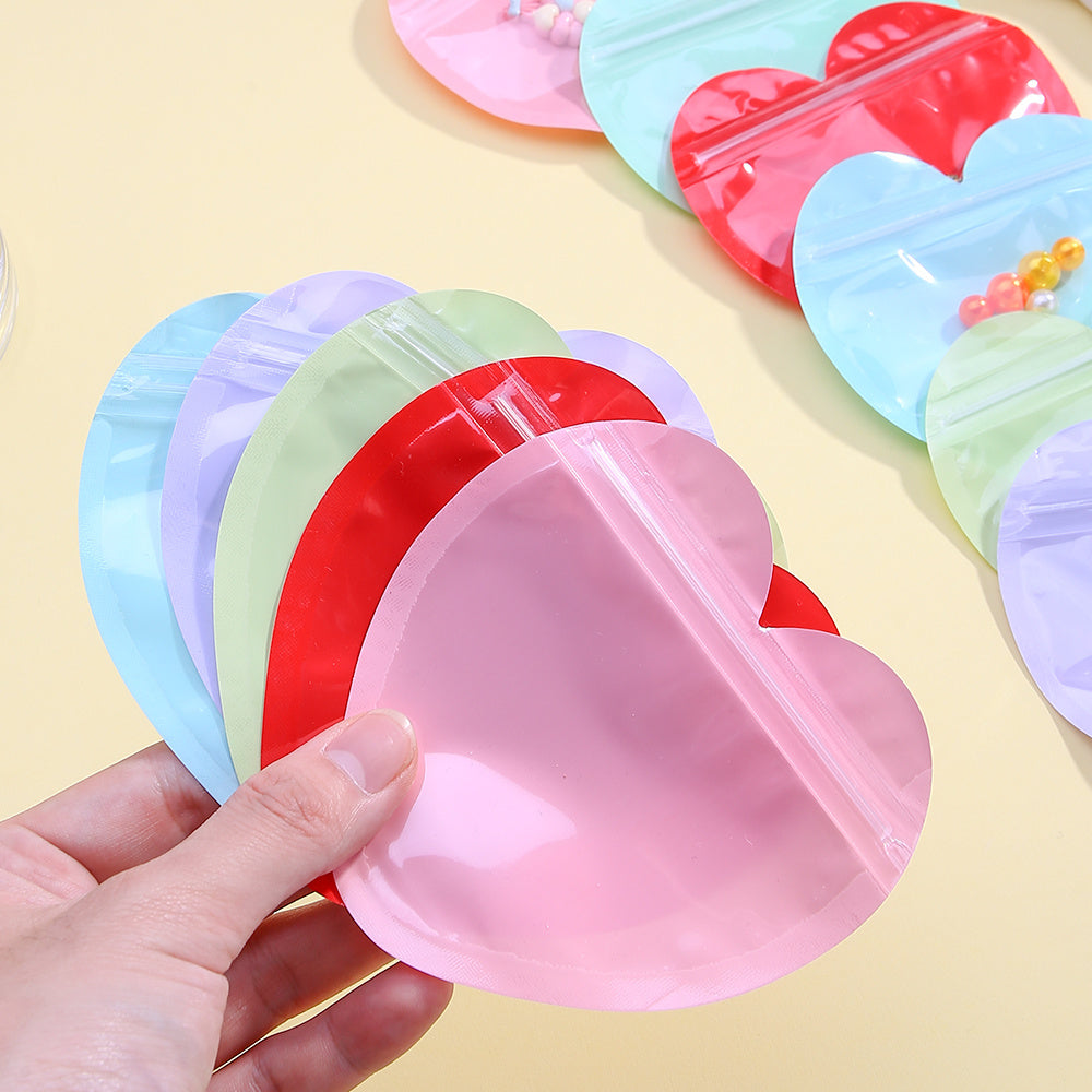 60-Piece Heart-Shaped Ziplock Jewelry Bags