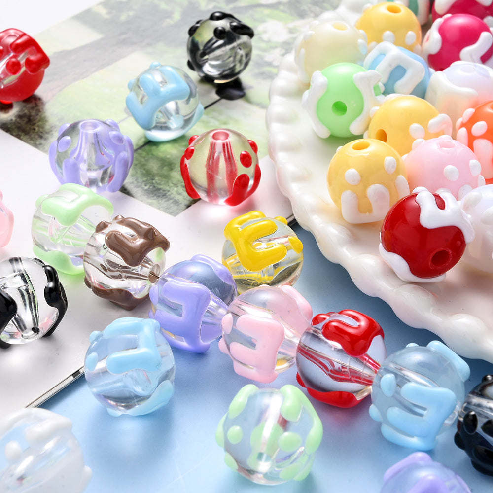 Candy Hand Painted Acrylic Beads
