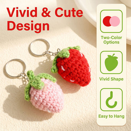3-Piece Random Knitted Strawberry Charms