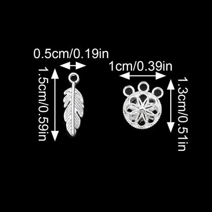 20/40/60PCS Boho Silver-Tone Dreamcatcher Charms & Spacer Beads