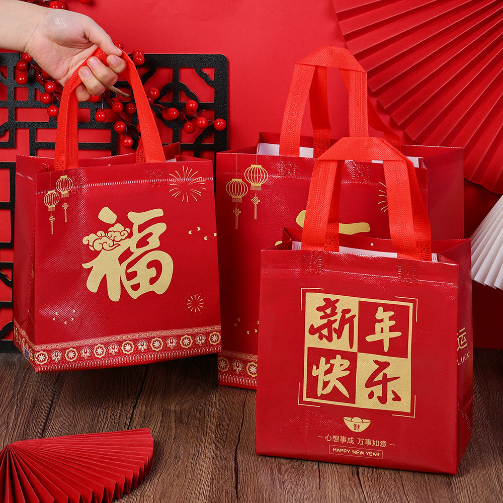 Red Non-Woven Tote Gift Bags