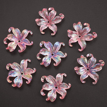 Acrylic AB Iridescent Petal Beads
