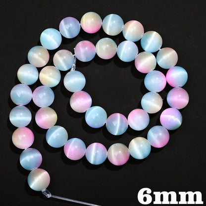 1 Strand 6/8/10mm Three Color Cat Eye Stone Beads