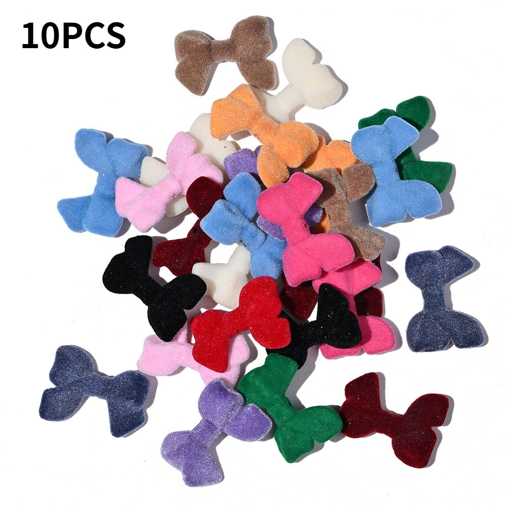 Flocked Bow Resin Beads