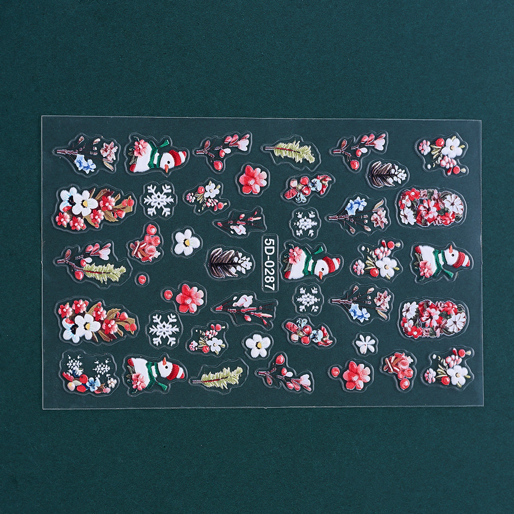 Christmas 5D Relief Nail Art Stickers