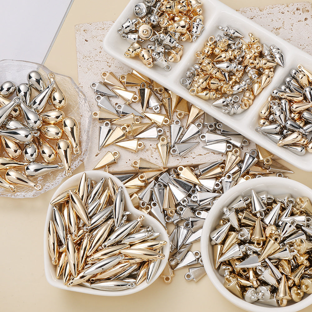 Gold & Silver CCB Plastic Pendants