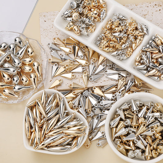 Gold & Silver CCB Plastic Pendants