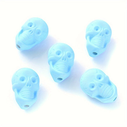 10PCS 14×20mm Solid Color Acrylic Skull Bead Set