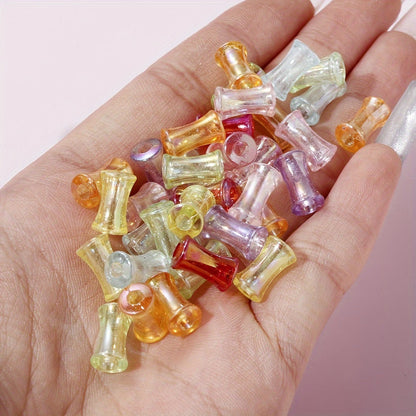 200PCS Mini Bamboo Joint Acrylic Imitation Pearl Spacer Beads