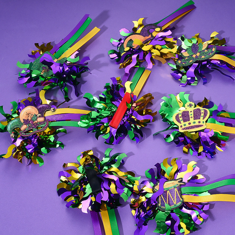 Mardi Gras Carnival Hair Clips