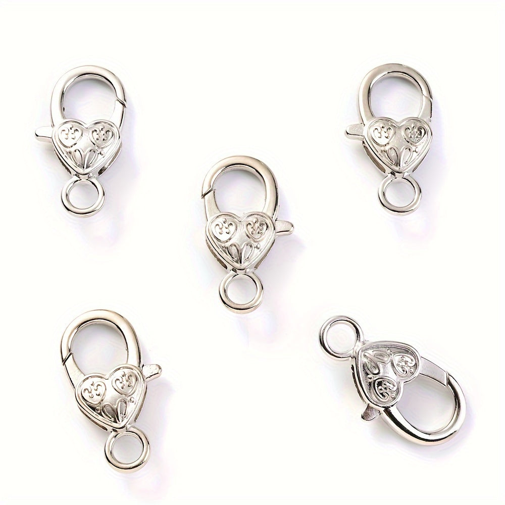 Peach Heart Alloy Lobster Clasps