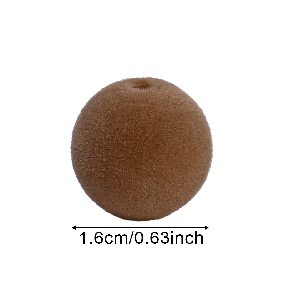 Brown Acrylic Flocked Large Hole Beads
