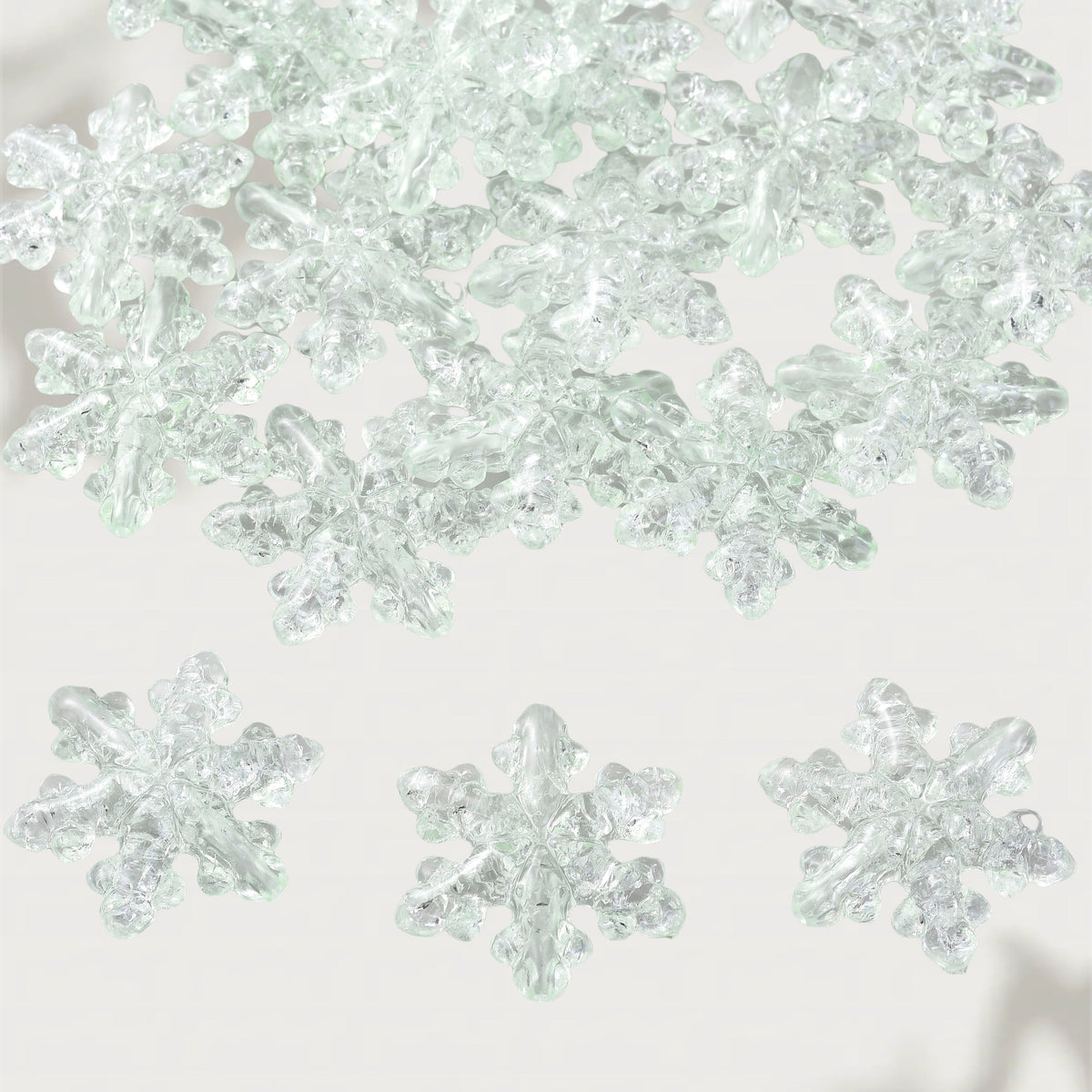 10PCS 27×31mm Snowflake Acrylic Spacer Bead Set