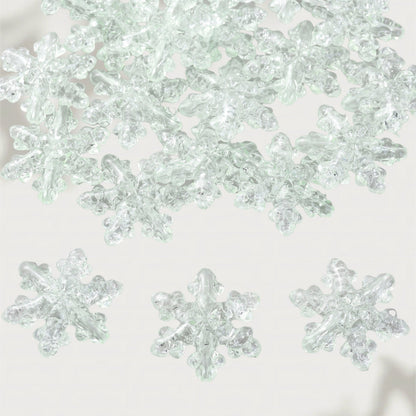 10PCS 27×31mm Snowflake Acrylic Spacer Bead Set