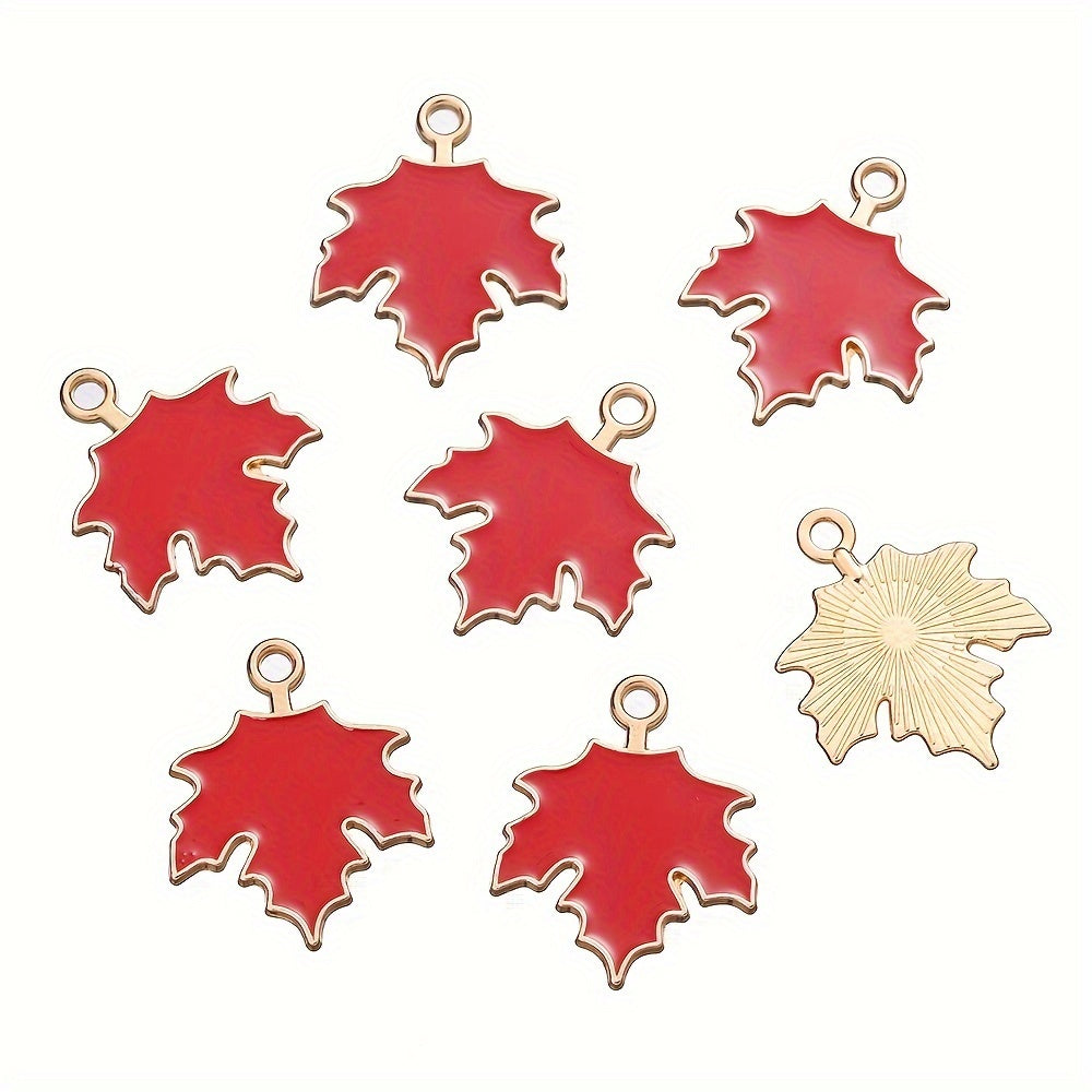 10PCS Alloy Maple Leaf Pendant Set