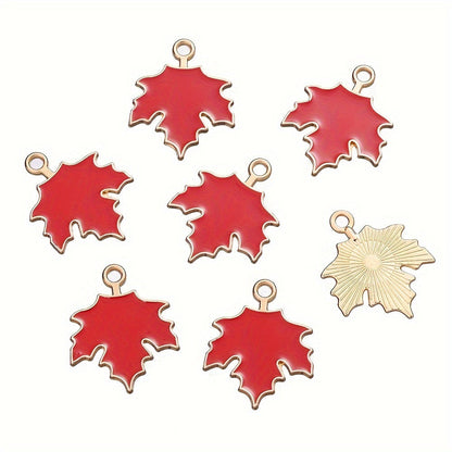 10PCS Alloy Maple Leaf Pendant Set