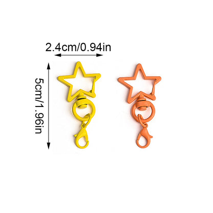 20PCS Multicolor Heart Keychain Buckle Set with Lobster Clasps