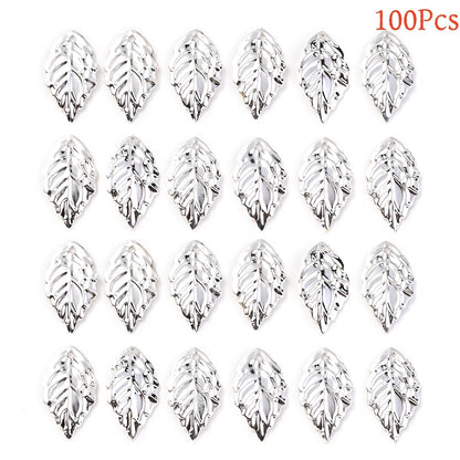 Gold and Silver Leaf Iron Beads