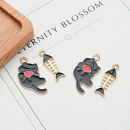Rainbow Enamel Catfish Love Pendants