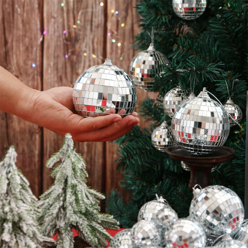 Silver Laser Mirror Ball Decorations