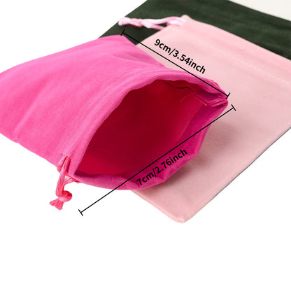 60-Piece Random Color 7x9 cm Velvet Drawstring Pouches