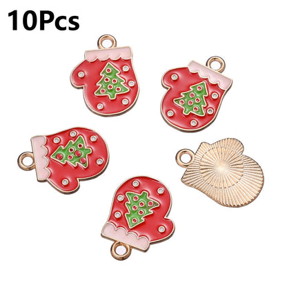 10/18PCS 13–29mm Christmas Alloy Pendant Set