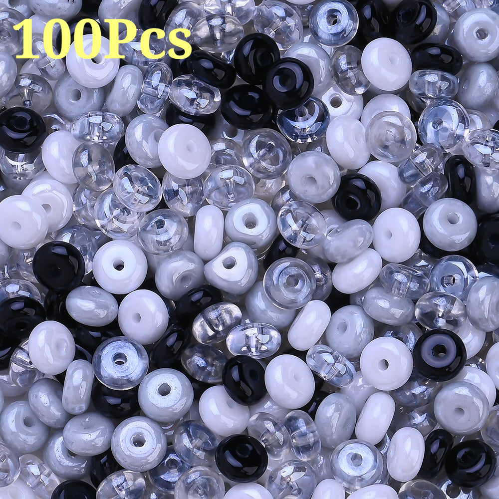 Vibrant Flat Round Glass Spacer Beads