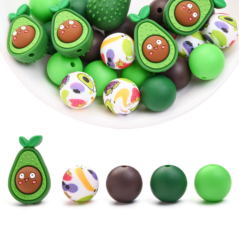 25PCS Fruit Collection Silicone Bead Set