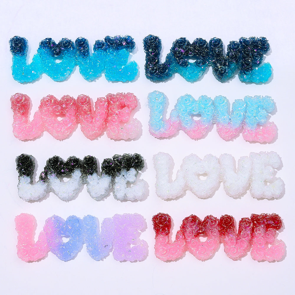 Glow LOVE Resin Letter Patches