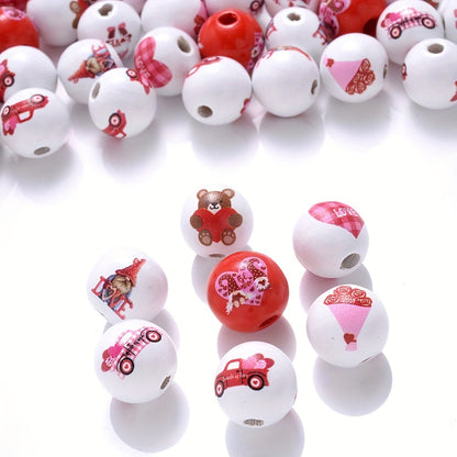 Love Bear Wooden Beads