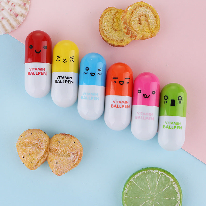 20/30-Piece Creative Vitamin-Shaped Retractable Ballpoint Pens