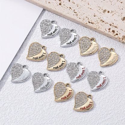 "I Love You" Heart Pendant Charms