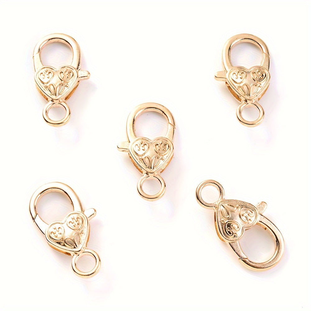 Peach Heart Alloy Lobster Clasps