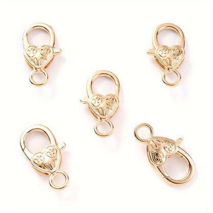 Peach Heart Alloy Lobster Clasps