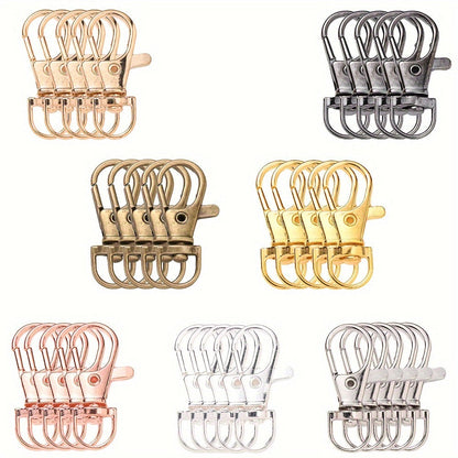 Mixed Color Zinc Alloy Swivel Lobster Clasp Hooks