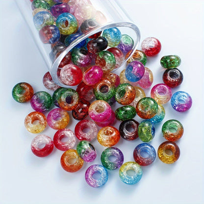 20PCS 8×14mm Bicolor Crack Gradient Acrylic Beads