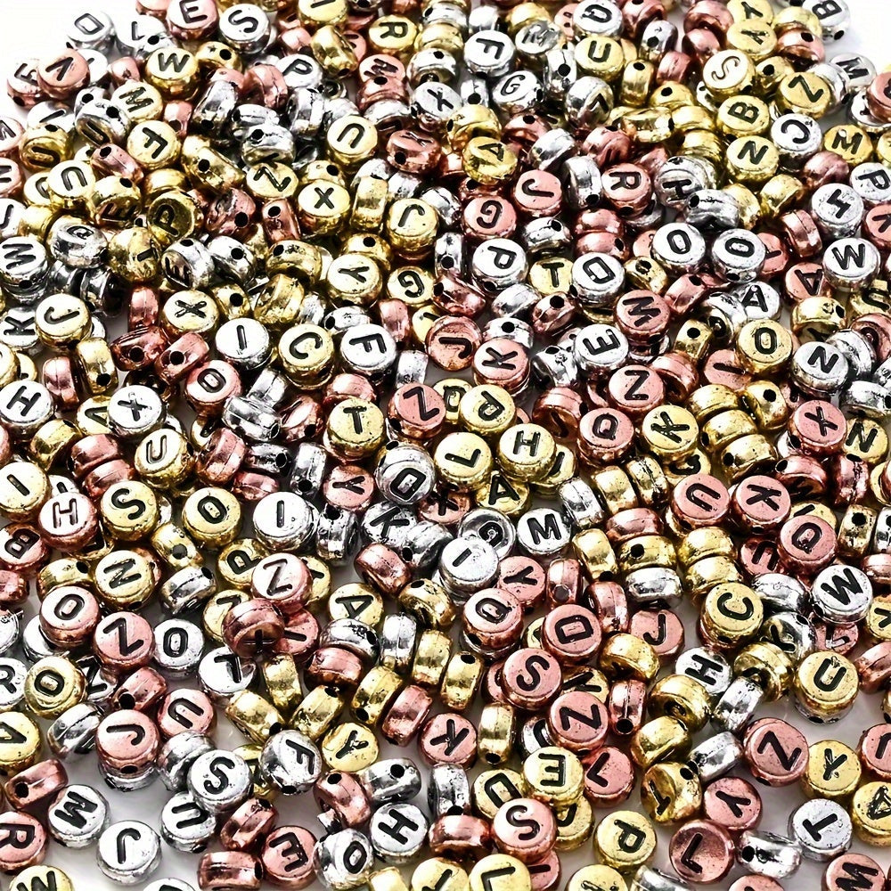 100PCS 4×7mm Heart-Shaped A-Z Letter Acrylic Bead Set