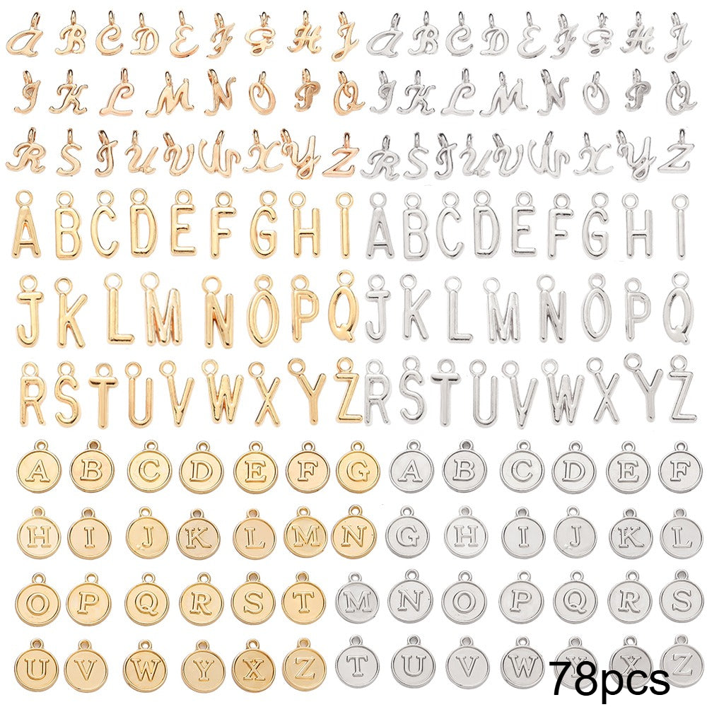 78/156PCS A-Z Alloy Letter Pendant Set