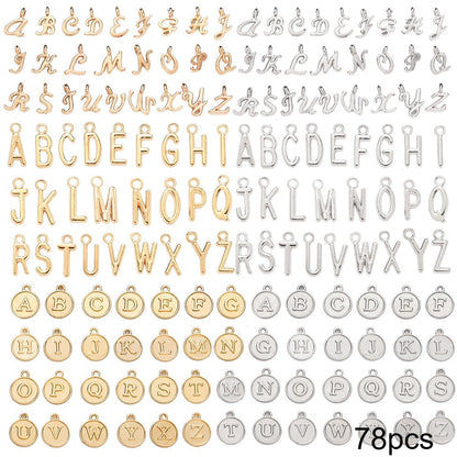 78/156PCS A-Z Alloy Letter Pendant Set