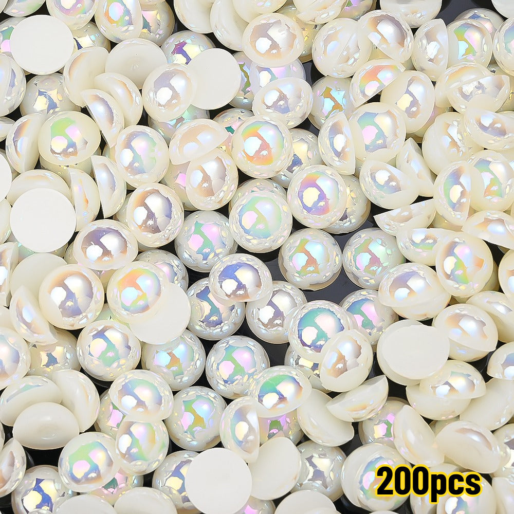 AB Rhinestone Flat Back Pearl Beads