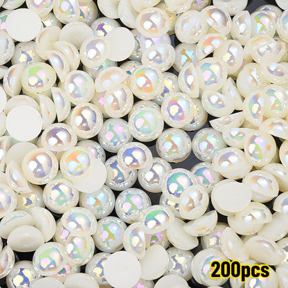 AB Rhinestone Flat Back Pearl Beads