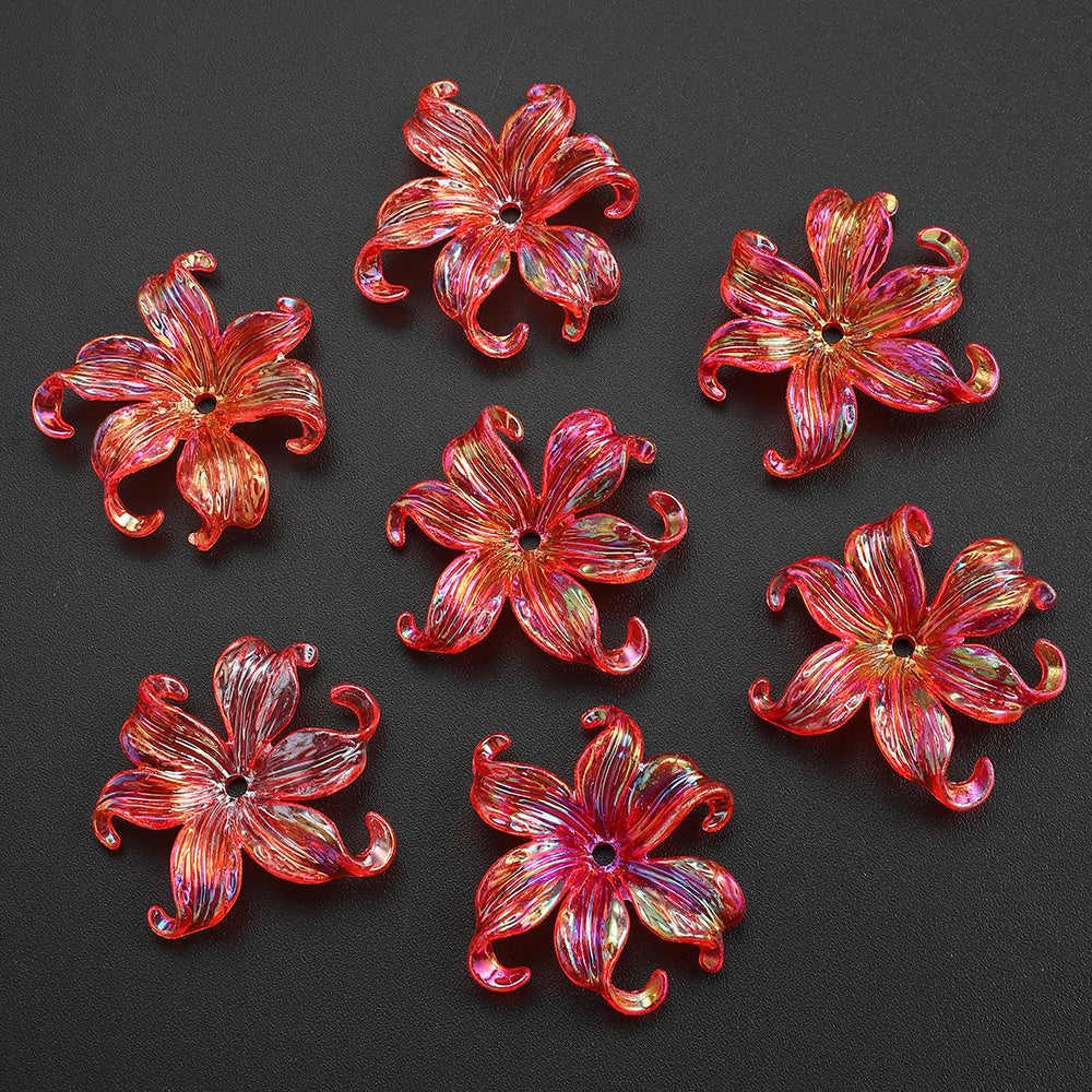 Acrylic AB Iridescent Petal Beads