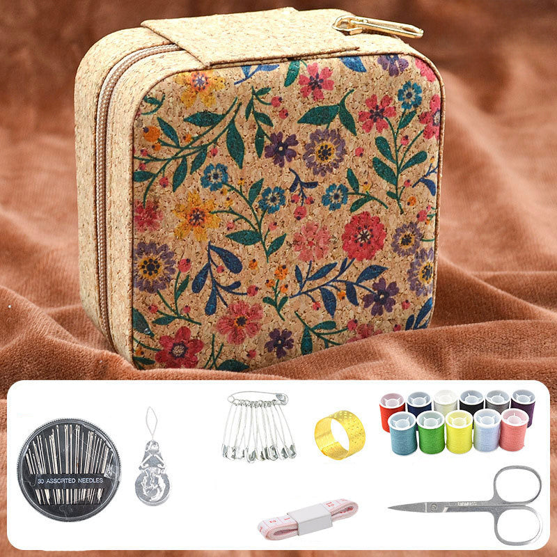 Retro Sewing Kit with Zipper Case