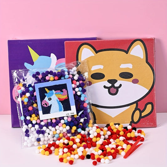Multicolor Pompom Ball Painting Set